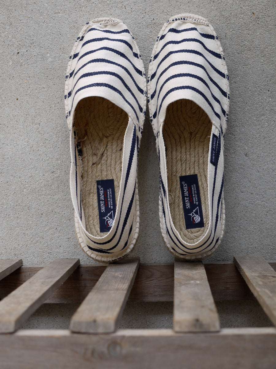 Espadrilles Cream and Navy by Saint James Clothing