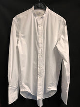 Load image into Gallery viewer, Collarless Shirt (White) double cuffs